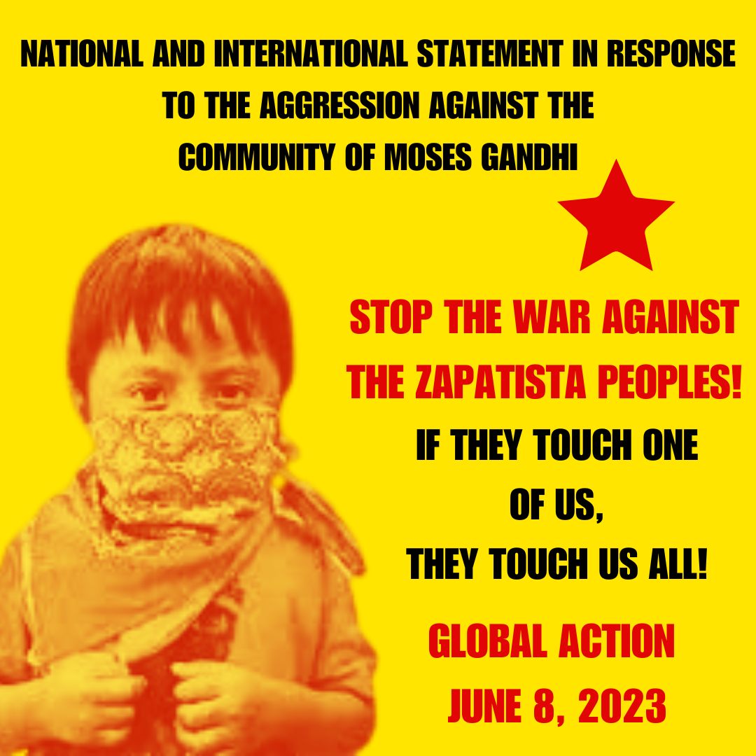 Inglés: National and international statement in response to the aggression  against the community of Moses Gandhi - Congreso Nacional Indígena