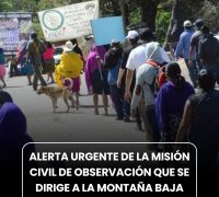 ALERTA URGENTE DE LA MISIÓN CIVIL DE OBSERVACIÓN QUE SE DIRIGE A LA MONTAÑA BAJA DE GUERRERO