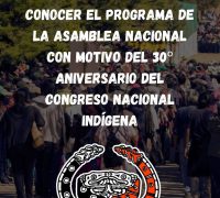 COMUNICADO QUE DA A CONOCER EL PROGRAMA DE LA ASAMBLEA NACIONAL CON MOTIVO DEL 30º ANIVERSARIO DEL CONGRESO NACIONAL INDÍGENA